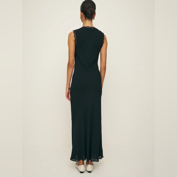 NEW  Reformation Sharla Long Dress Lace Black | size XS - Picture 4 of 9